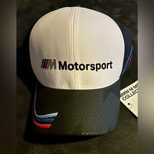 BMW Motorsport Cap in White, Black with M Tricolor Accents